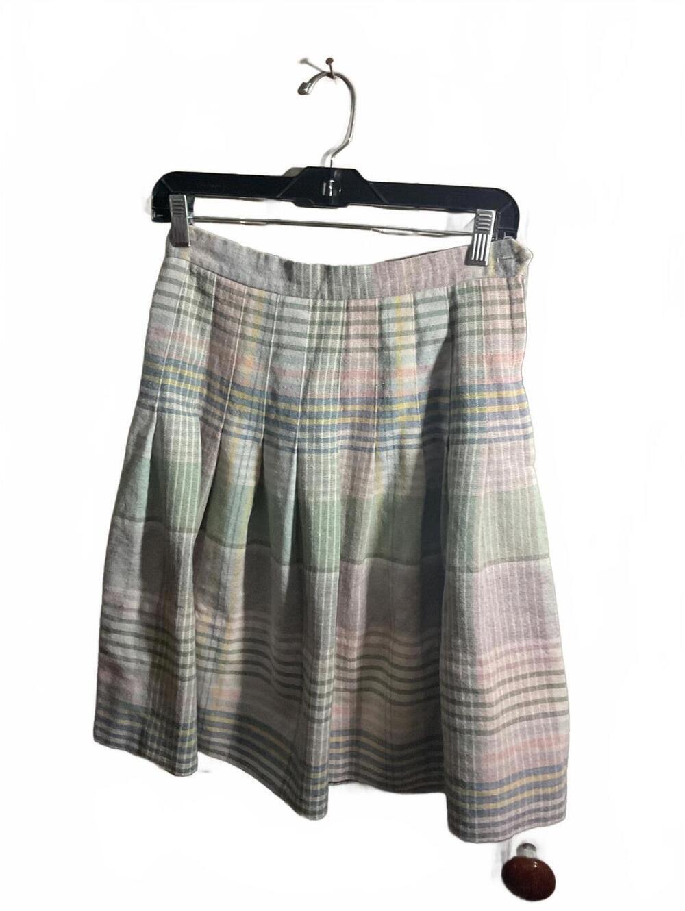 Vintage Ira Joyce Pleated Button Skirt - Pastel Plaid Size 12